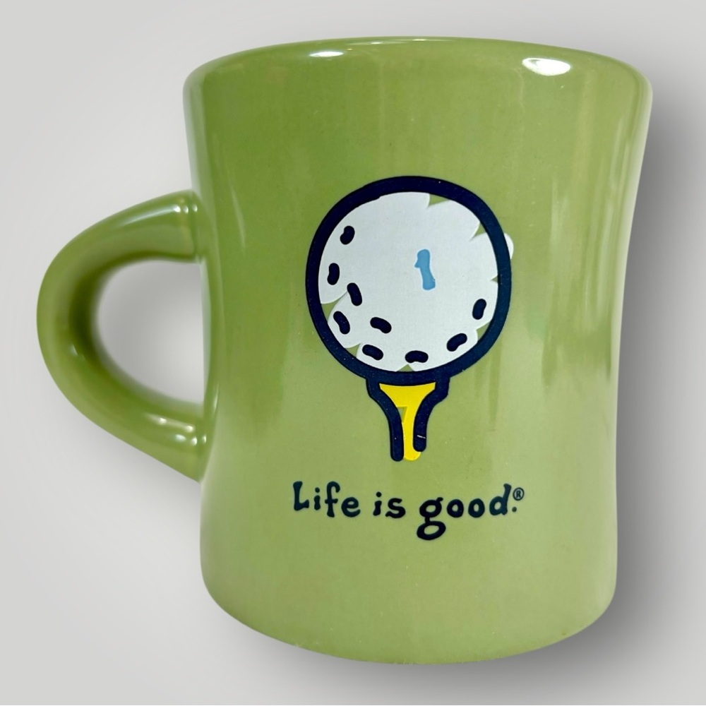 "Life is Good" Green Coffee Mug Golfer "Do What You Like Like What You Do" Golf